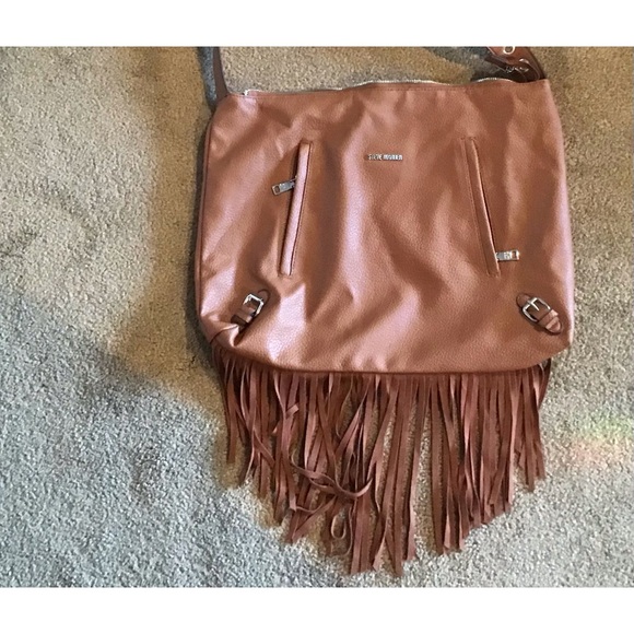 Steve Madden Crossbody Large Fringe Bag Adjustable Strap - Picture 1 of 6